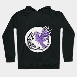 Majestic Purple Hummingbird and Floral Artwork No. 952 Hoodie